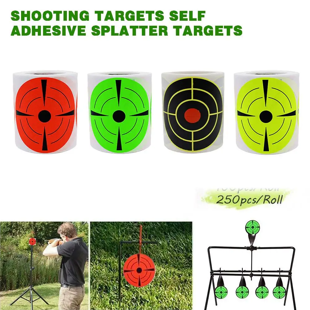 

4Type Target Stickers 7.60cm Self-Adhesive Splatter Roll Target Shooting Paper Practice Splash 200pcs Reactive Impact C1W1