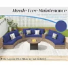 Furniture Sets, 3 Piece Half-Moon Sectional Round Sofa Set, Outdoor Patio Furniture with Cushions for Beach, Pool, Balcony 4