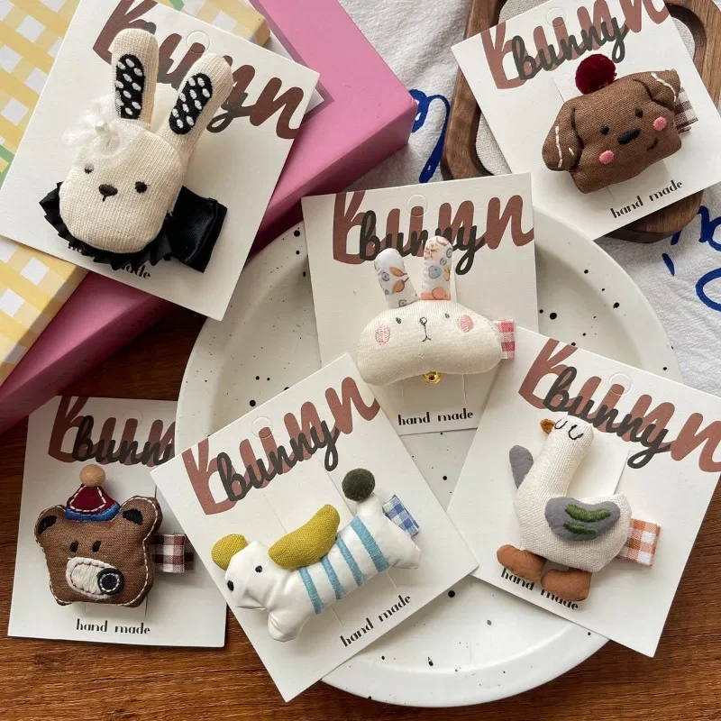 10 pinces à cheveux mignonnes en forme d'animaux de dessin animé pour filles