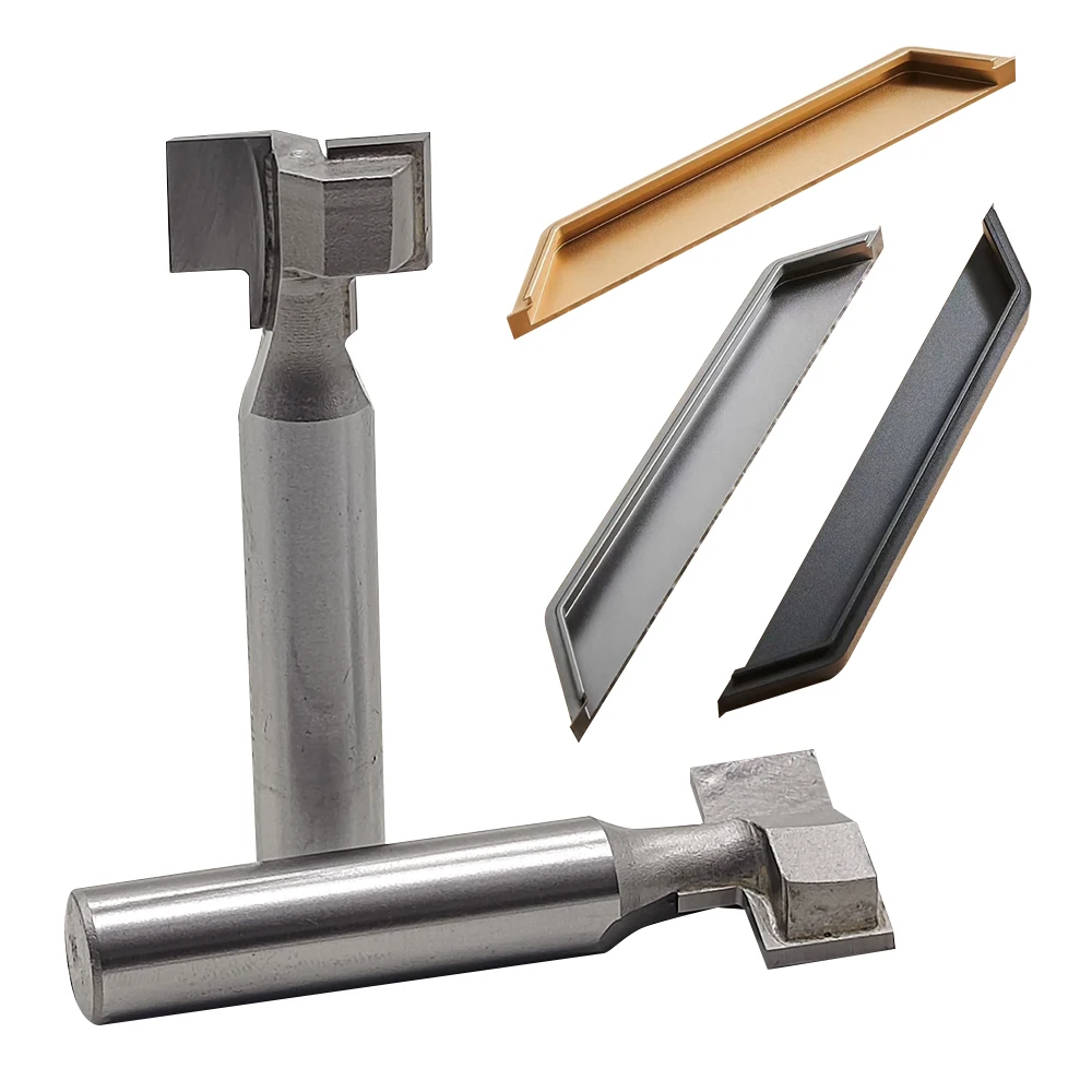

1pc1/2" Shank Classical Double Finger Wood T-Slot Router Bit C3 Carbide Wood Drawer Milling Cutters Woodworking Tools