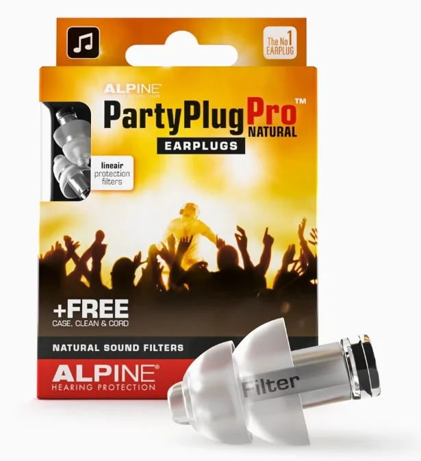 Alpine PartyPlug Pro Natural Music Festival Concert Filter earbuds