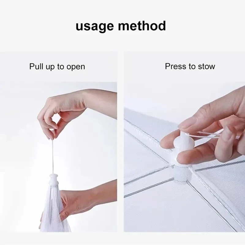 Food Cover Mesh Folding Washable Flies Tables Cover Insect Proof Protective Dish Covers Home Kitchen Storage Accessaries