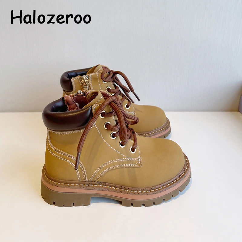 

Kids Riding Boots Baby Girls Genuine Leather Shoes Children Brand Fashion Boots Boys Soft Ankle Shoes Platform For Autumn New