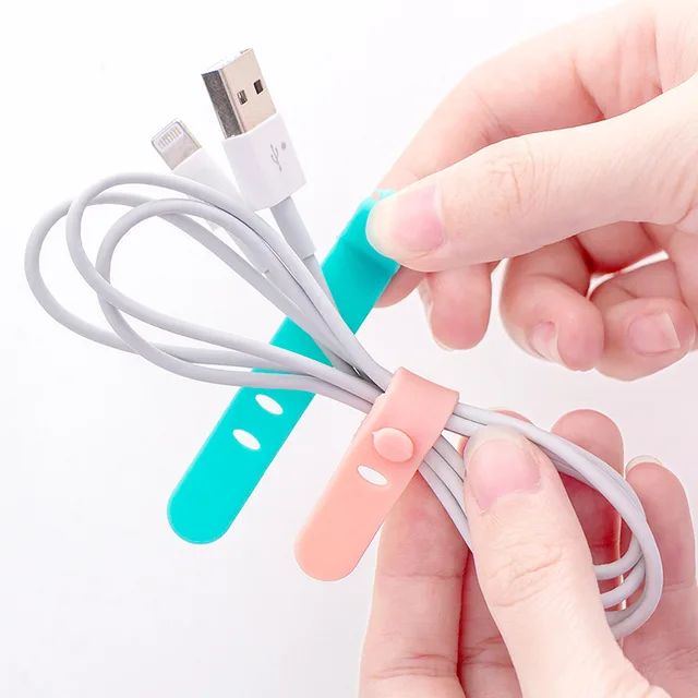 Új Szilikon Heveder-Völgy Fülhallgató-Tároló Puha Szalagos Adatkábel Csapdába Esett Kábel Szervező Winder S1026 - Image 3