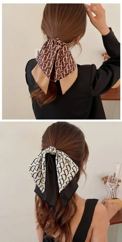Corda de Cabelo Faixas de Cabelo Scrunchies para Mulheres Acessórios de Cabelo Letra Elástico Clássico Retro Arco Fita Tecidos Requintado Chique d 3 Cheap Acessórios para cabelo (mulheres)