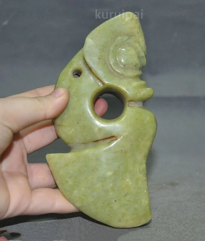 

weird China Hongshan Culture old Jade carved Feng Shui animal Pig dragon statue