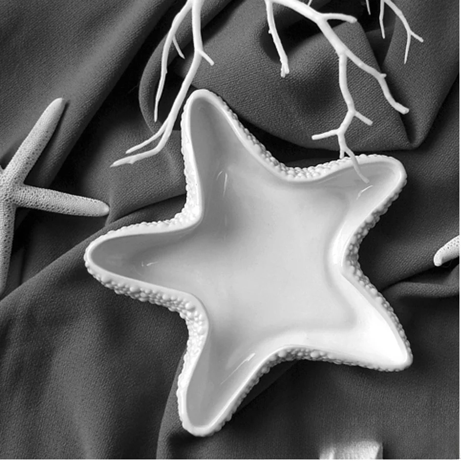 Starfish Leaf Scented Candle Holder Silicone Mold Storage Tray Mold DIY Plate Dish Cement Concrete Plaster Mold Craft Decoration