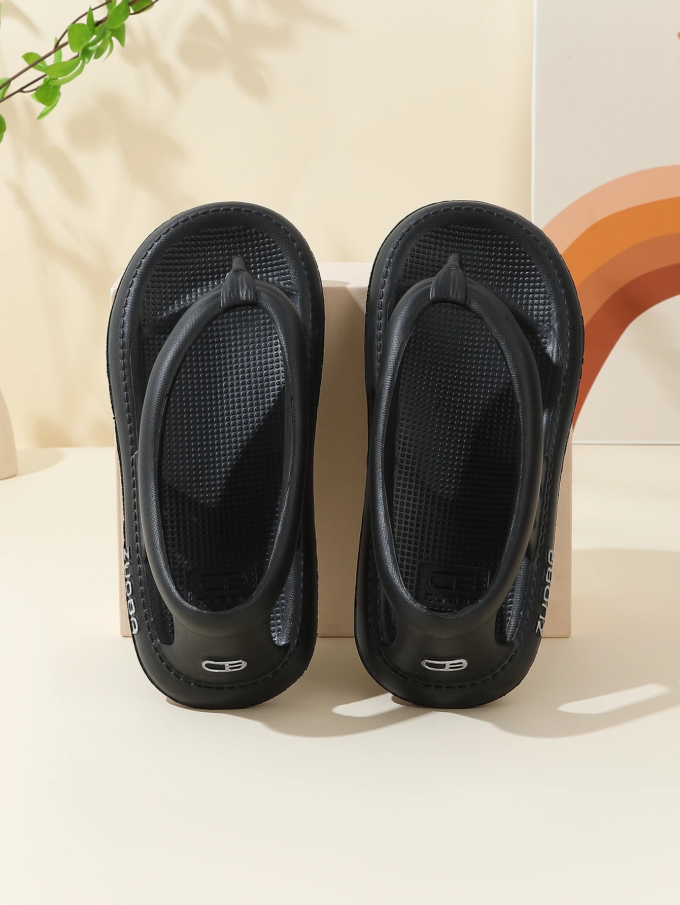 Flip-flops with heel for men and women in summer, non-slip, durable and wear-resistant, flip-flops with heel, thickened slippers - 2