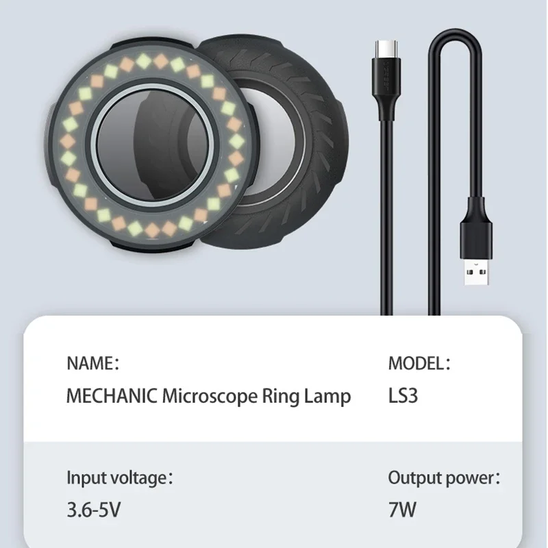 기존 정비공 LS3 현미경 링 램프 7W 광원 LED 3 색 다단계 밝기 조정 눈 보호 램프