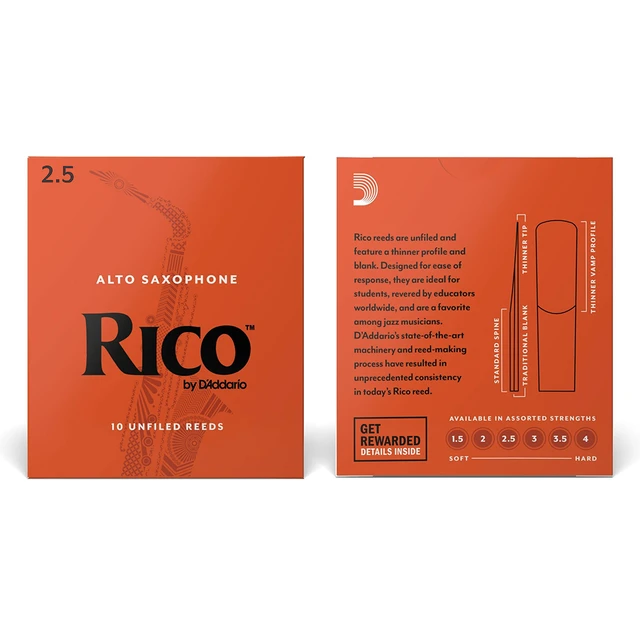 Rico Anches Rico Royal pour saxophone alto, force 3.0, pack de 10