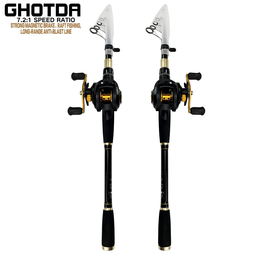 

Ultralight Casting Rod Combo Travel Fishing Set Pesca Baitcaster Combo 1.6M-2.4M Bass Telescopic Fishing Rod Baitcasting Reels