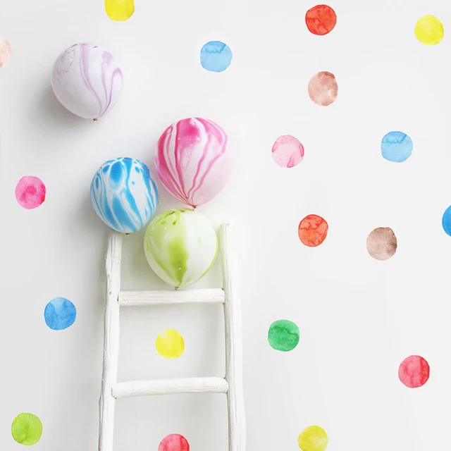 29 pièces/ensemble PVC bébé stickers muraux à pois colorés autocollants créatifs pour enfants vinyle décoration de chambre d'enfant 3