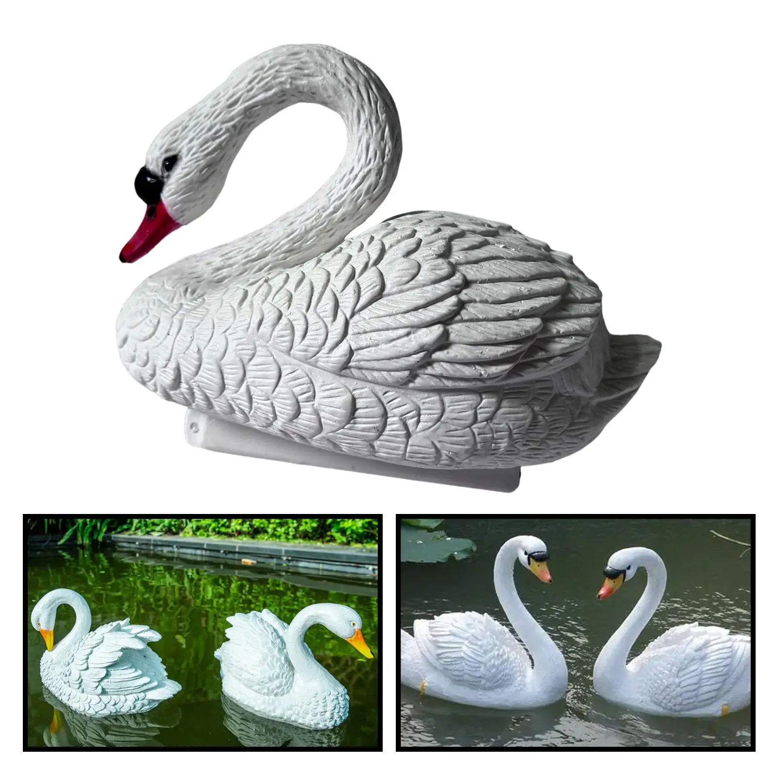 Swan figurine floating ornament garden pond courtyard statue decoration