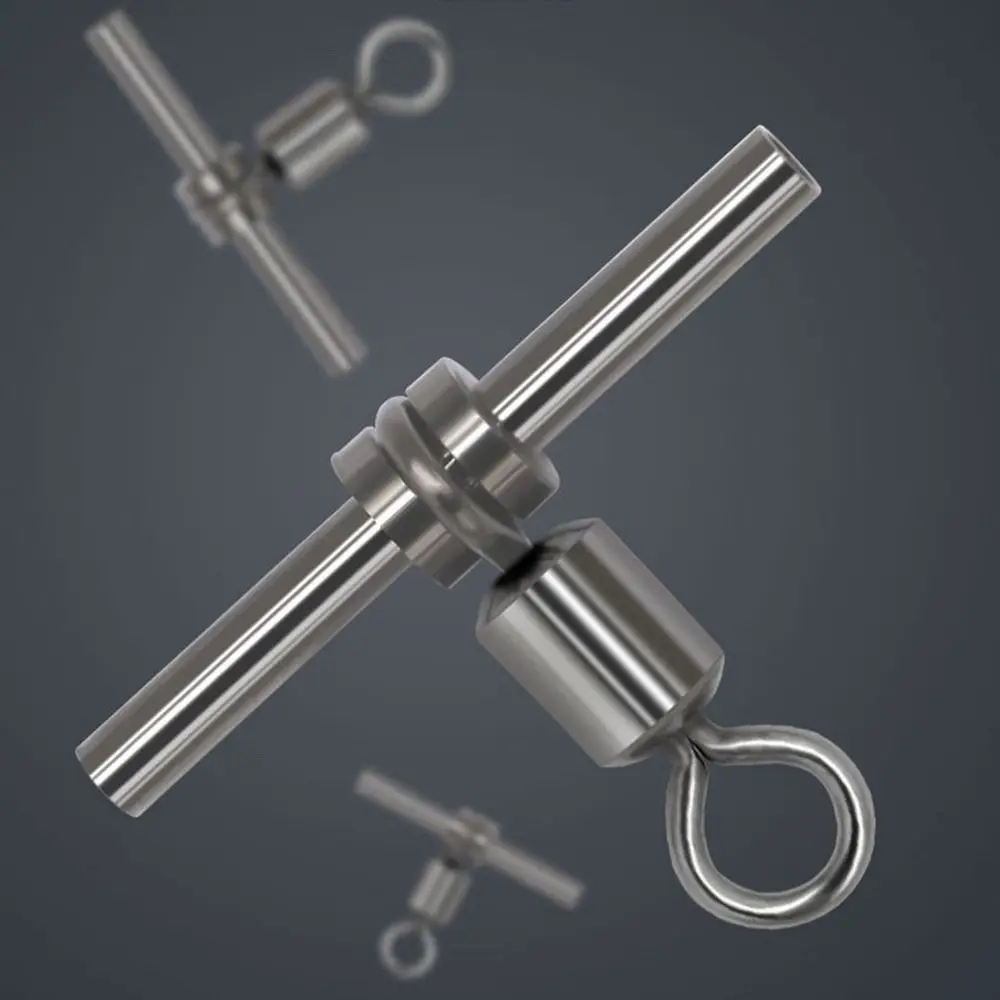 Description Picture 6 of item10pcs/set Hot Fishing Accessories Splitter Tube Fishing Swivels Cross-line Brass Head 3 Way Connect Sleeves Rolling Swivel