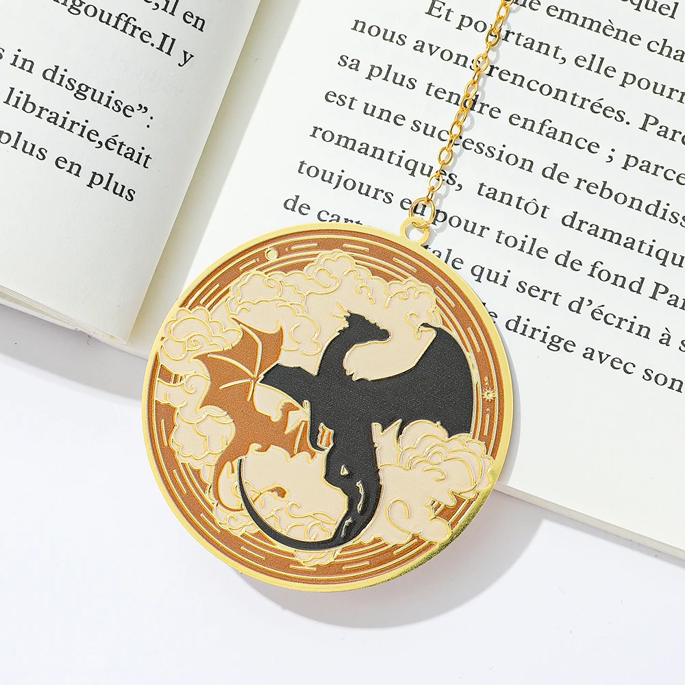 Empyrean Bookmark Sky Dragon Metal Bookmarks Gold Edge Designs For Book Lovers Fans Women Reading Accessories School Supplies