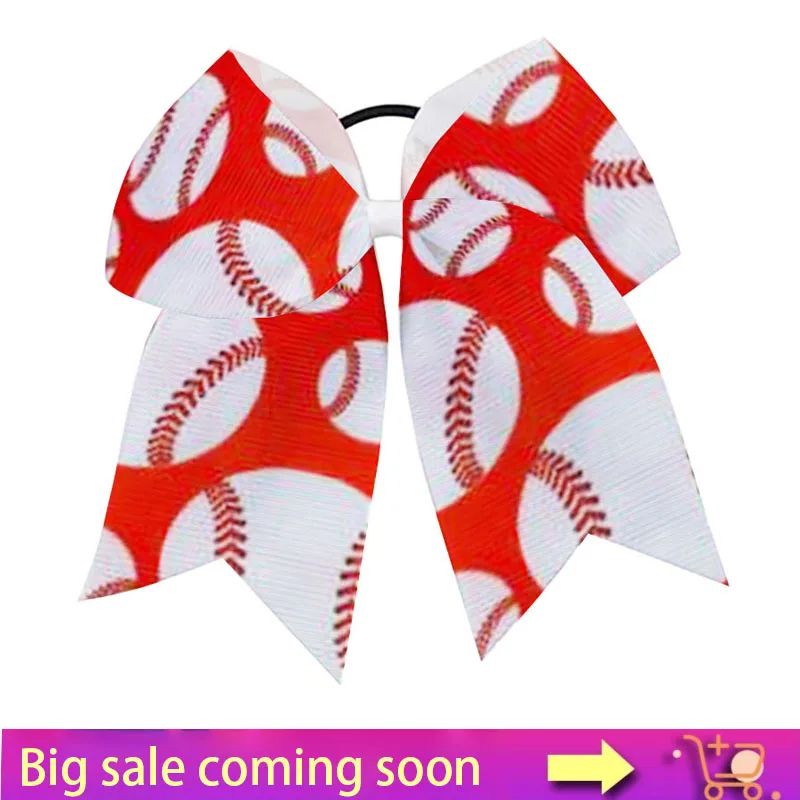 

NEW 8Pcs 7Inch Softball Hair Bow Baseball Holder Hair Accessories Sport Cheer Bow With Elastic Band Team Gifts for TEENS Girls