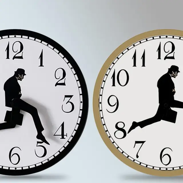Walks Wall Clock British Comedy Inspired Ministry Of Silly Walk Wall Clock Classic Wall Watch Funny