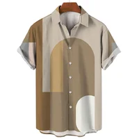 Summer Hawaiian men's Shirt Geometric Graphics 3D Printed Shirt Minimalist Design 2023 Men's Casual Top Street Short Sleeves 2