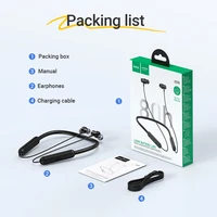 HOCO ES70 Wireless Earphone Neckband In Ear Headphone Bluetooth 5.3 Sport Running Music Soft Skin Friendly Headset With Mic - Image 6