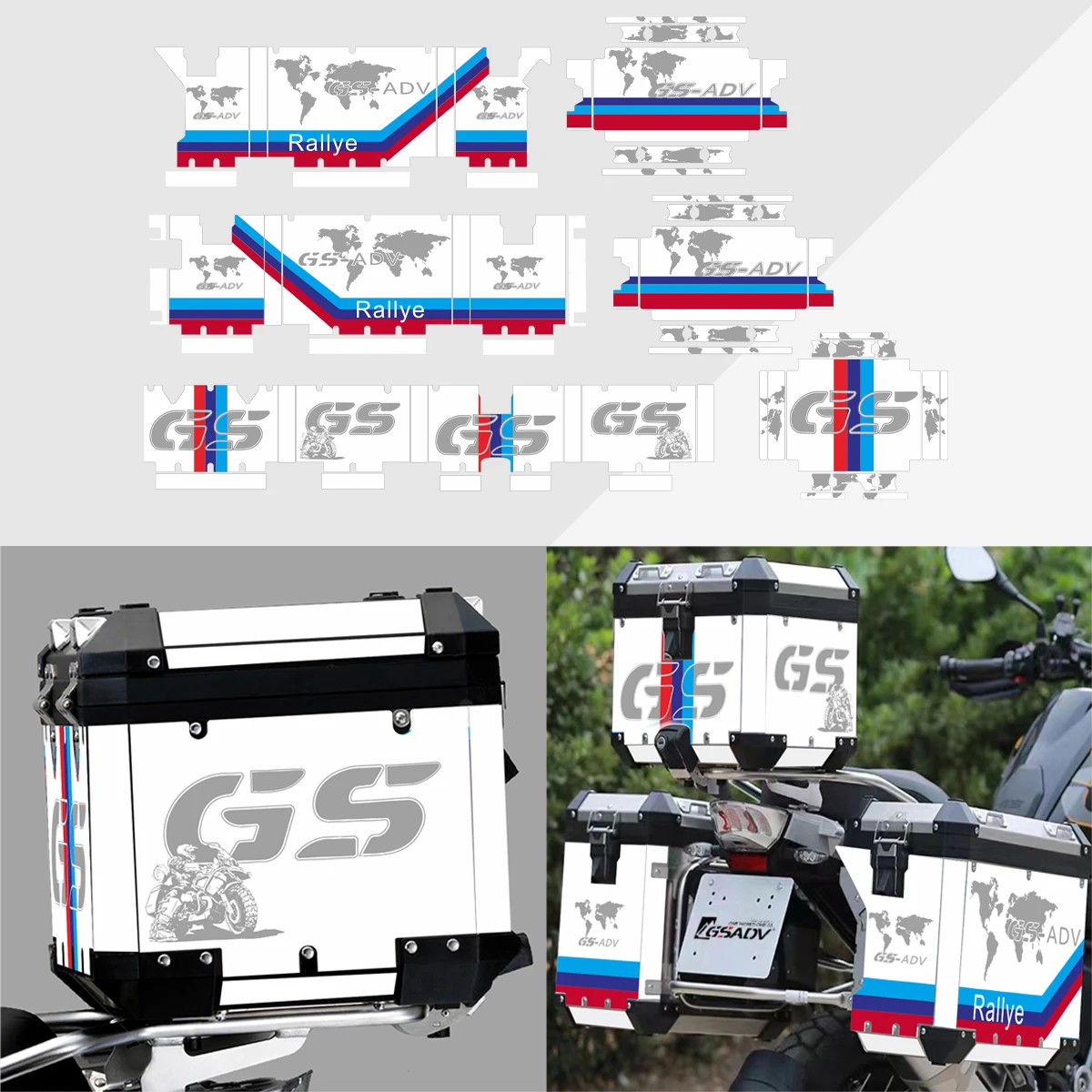 Motorcycle Stickers For BMW R1200GS R1250GS  F750GS F850GS ADV Decorative Aluminum Alloy Box Sticker Decal Set aluminium pannier