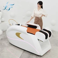 Lit de lavage de cheveux entièrement automatique pour salon de coiffure, mobilier commercial haut de gamme, design luxueux pour barbier, qualité supérieure, ergonomique 1
