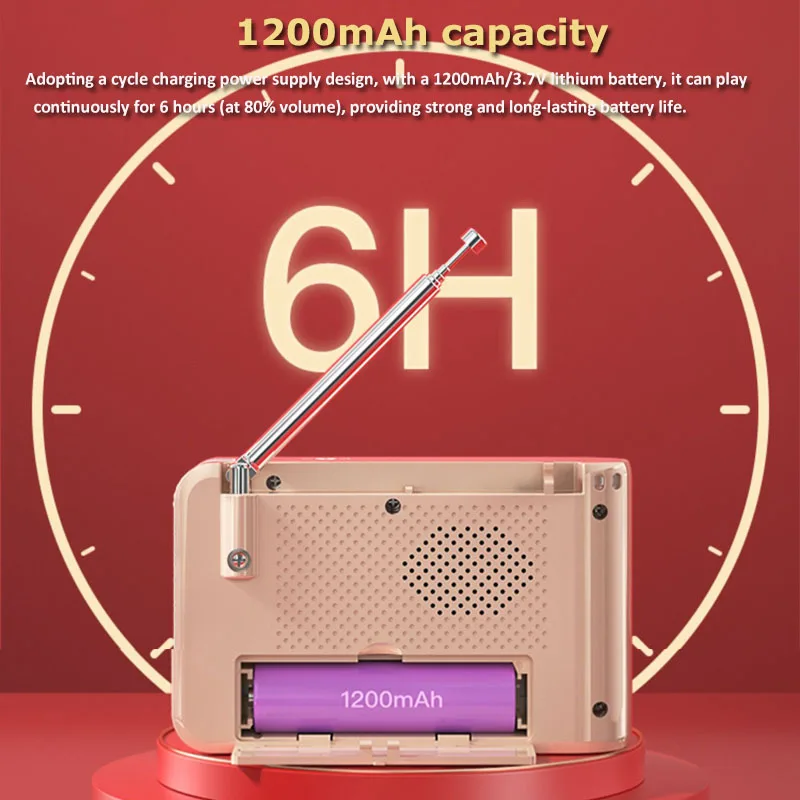 Mini Portable FM Radio Pocket Radios Receiver Wireless Bluetooth Speaker with LCD Display Handsfree Call MP3 Music Player