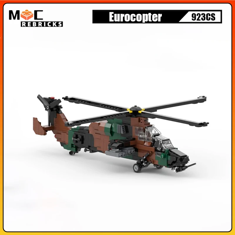 Конструктор MOC EC665 для мальчиков, военные, воздушные силы, Eurocopter, вертолеты Тигре, строительные блоки, модель самолета, технологические кирпичи, игрушки для мальчиков, подарки