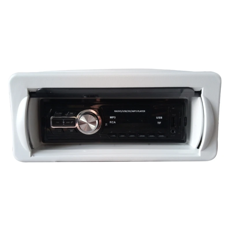 Water Resistant Marine Radio White Universal Housing Cover Radio Splash Proof Stereo Cover Boat-Flush Mount Stereo