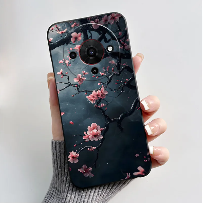 Butterfly Flower Black Soft Silicone Phone Case - Stylish Protective Back Cover
