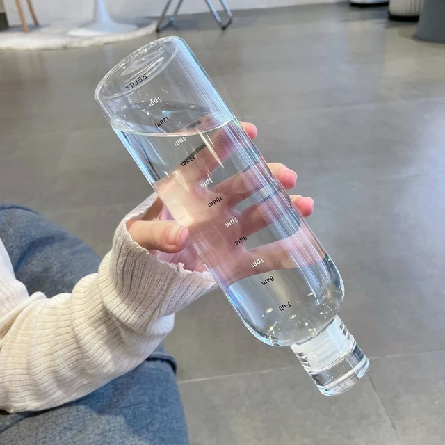 Newest Water Cup Sport Water Bottle With Time Scale Couple Plastic Portable Water Container Anti-drop Outdoor Water Bottle 5