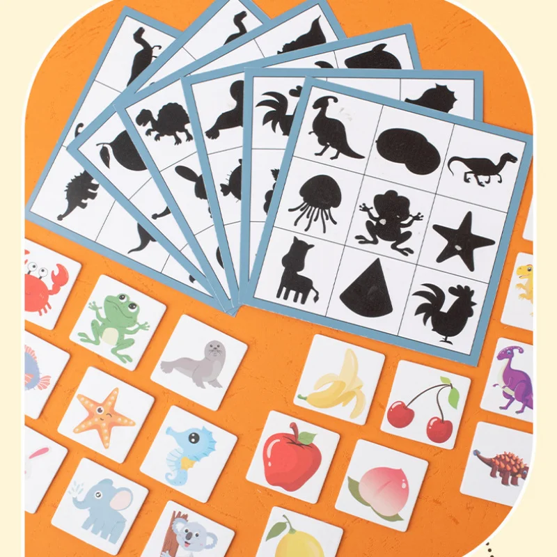 1 Set Shadow Pairing Board Game Parent-child Interactive Games Animal Fruit Shape Puzzle Logical Thinking Game Montessori Toys