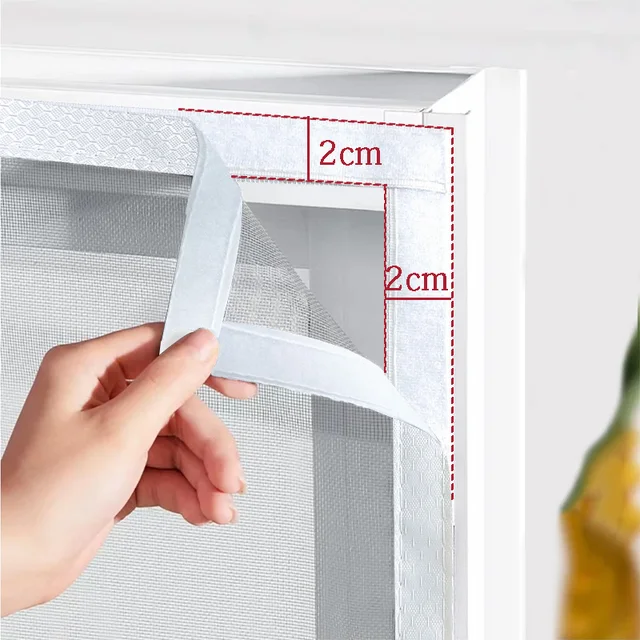 White mosquito screen window self-adhesive magnetic mosquito net, home self installing invisible net, automatic closing 2