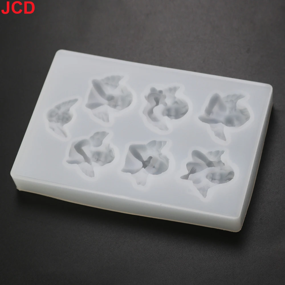 JCD 송진 작은 천사 모양 실리콘 몰드, DIY 클레이 UV 에폭시 송진, 펜던트 보석 도구, 드롭 배송, 1 개
