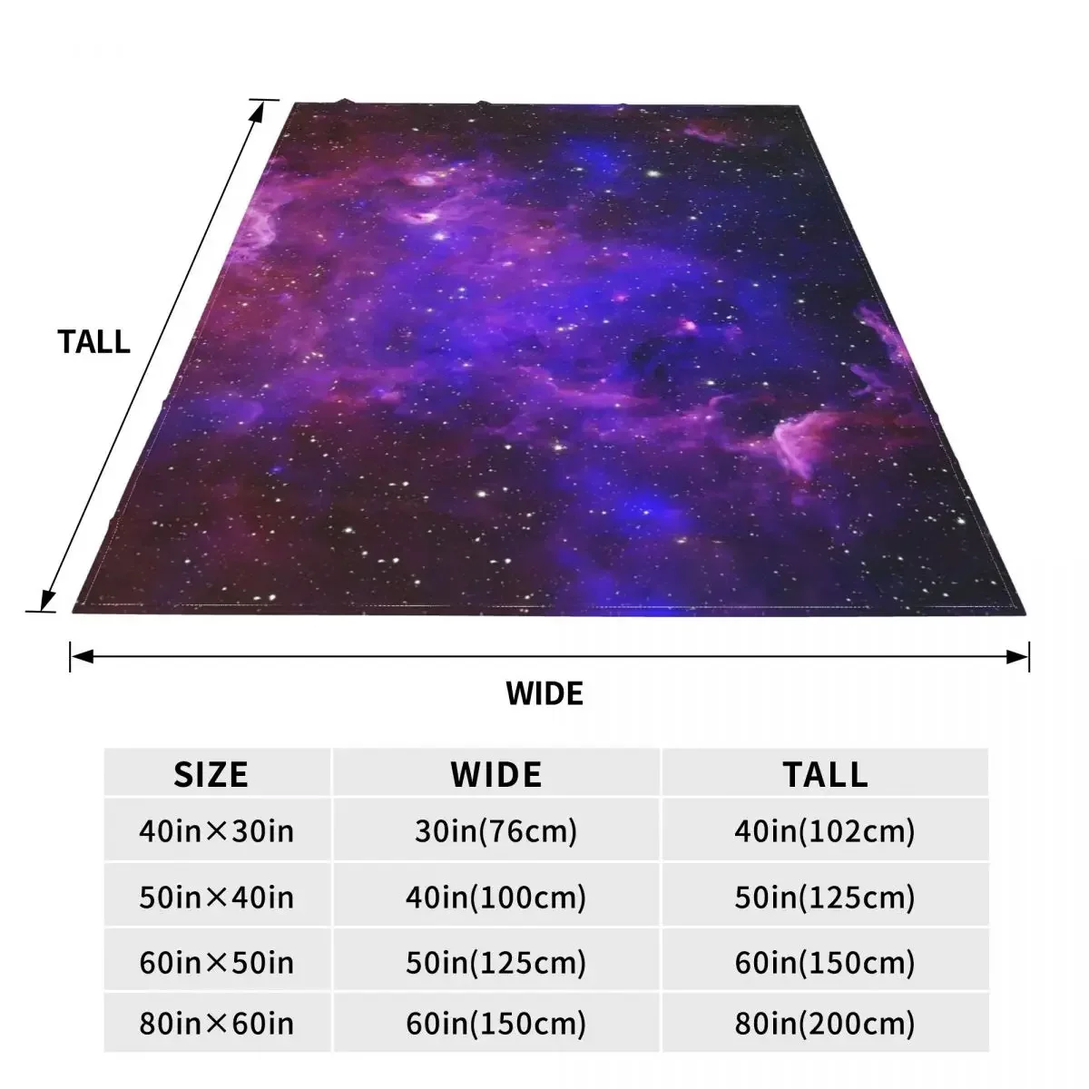 Purple Galaxy Flannel Blanket Vintage Print Warm Throw Blanket for Couch Bed Airplane Travel Graphic Bedspread Sofa Bed Cover 4