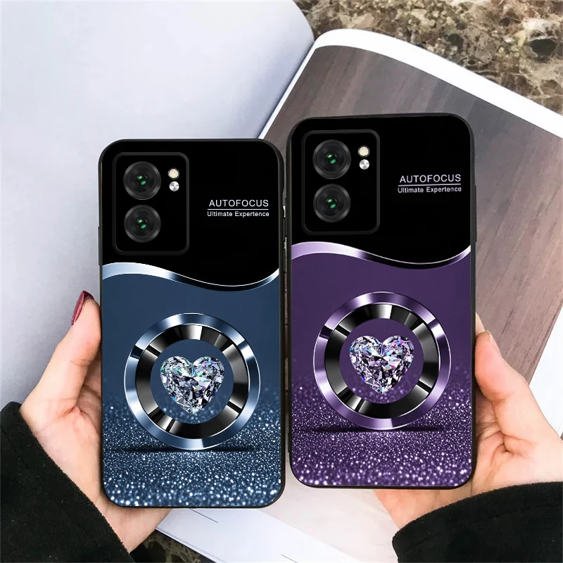 Purple Circle Diamond Design TPU Soft Phone Case