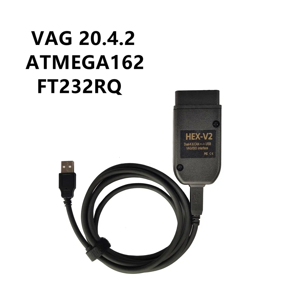 Cavo Diagnostico Automatico Vag 22.3 Vagcom Hex V2 Per V-W A-Udi S-Koda S-Eat Vag 20.3.0 Atmega162 + 16 V8 + Ft232Rq Multilingue