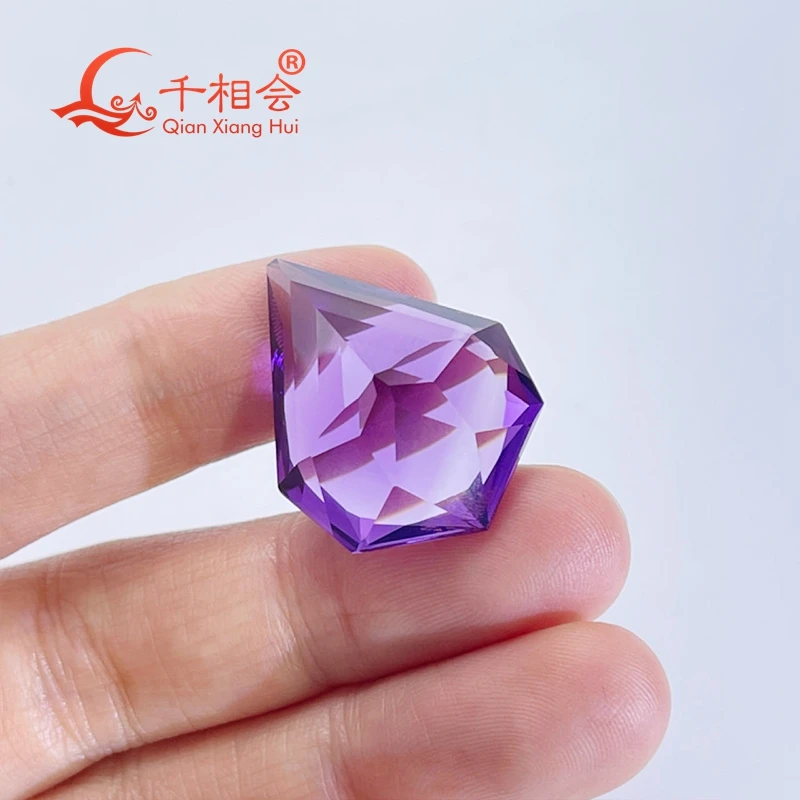 Natural Amethyst Gemstone Kite Shape Loose Stone 24-32 Carat for Jewelry Making Certified Beautiful by GRC