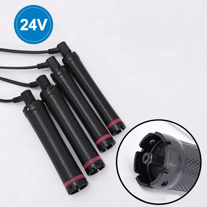 24V Extra Long Single Hole Electric Heated Hair Rollers Digital Perm Rods Sticks Sponge Clips Rubberbands 14cm 10pcs/set hair styling tool,hair curling tools