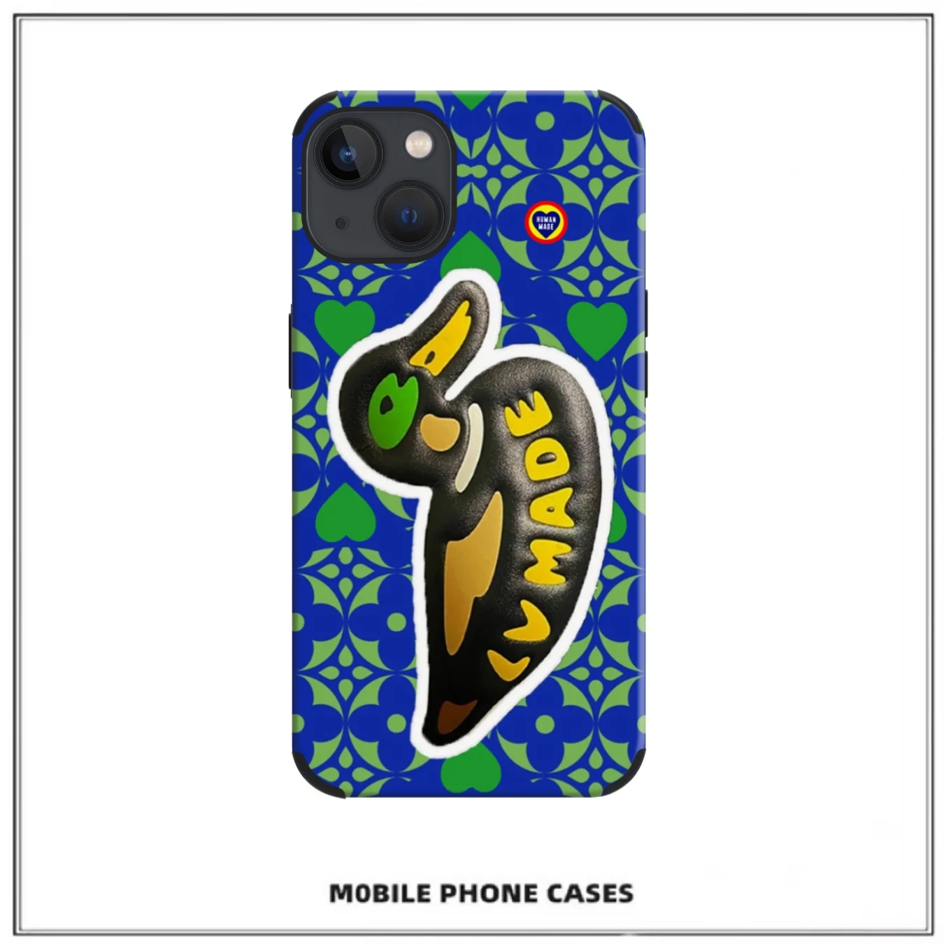 

Human Made duck old pattern heart shape suitable for iPhone15promax Apple mobile phone case anti -fall protection cover