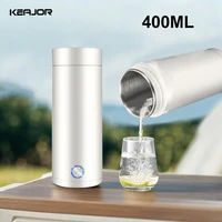 Portable Electric Kettle 400ML Mini Travel Boil Water Cup Tea Coffee Water Kettle Anti-Scald Thermo Pot Stainless Steel Bottle