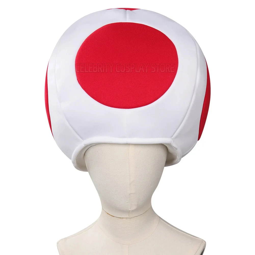 Kids Boys Toad Kinopio Cosplay Hat Anime Game Bros 2 Roleplay Red Dot Mushroom Head Cap Costume Accessories Fancy Dress Gifts