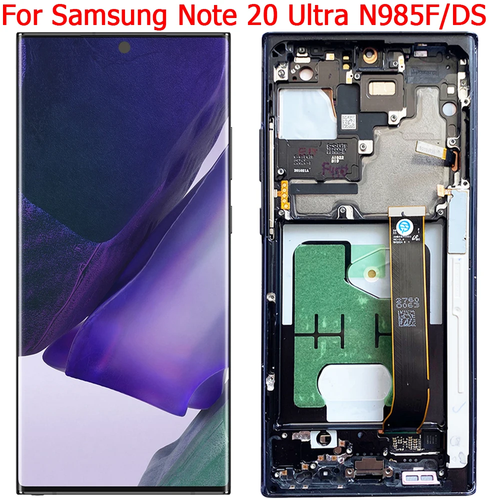 프레임 디지타이저 패널 어셈블리 포함 LCD 디스플레이 터치 스크린, 삼성 노트 20 울트라 5G N986B N986U 용, 6.9 인치 노트 20 울트라 LCD