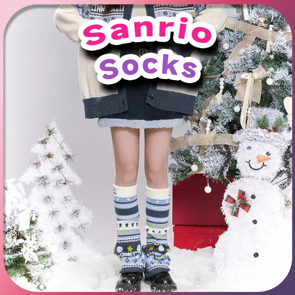 

Sanrio Kuromi гетры Kawaii My Melody Cinnamoroll Lolita вязаные носки аниме JK Y2k Harajuku японские готические носки подарок