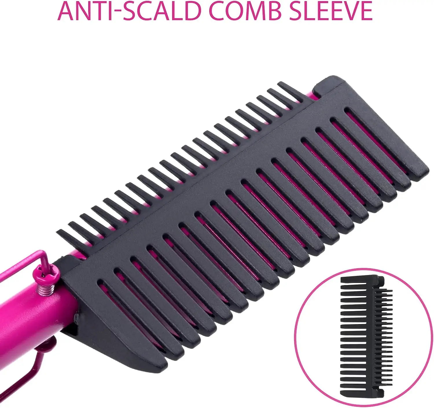Hot Comb Hair Straightener Electric Pressing Comb Portable Travel Anti-Scald Beard Straightener Heated Straightening Brush 4