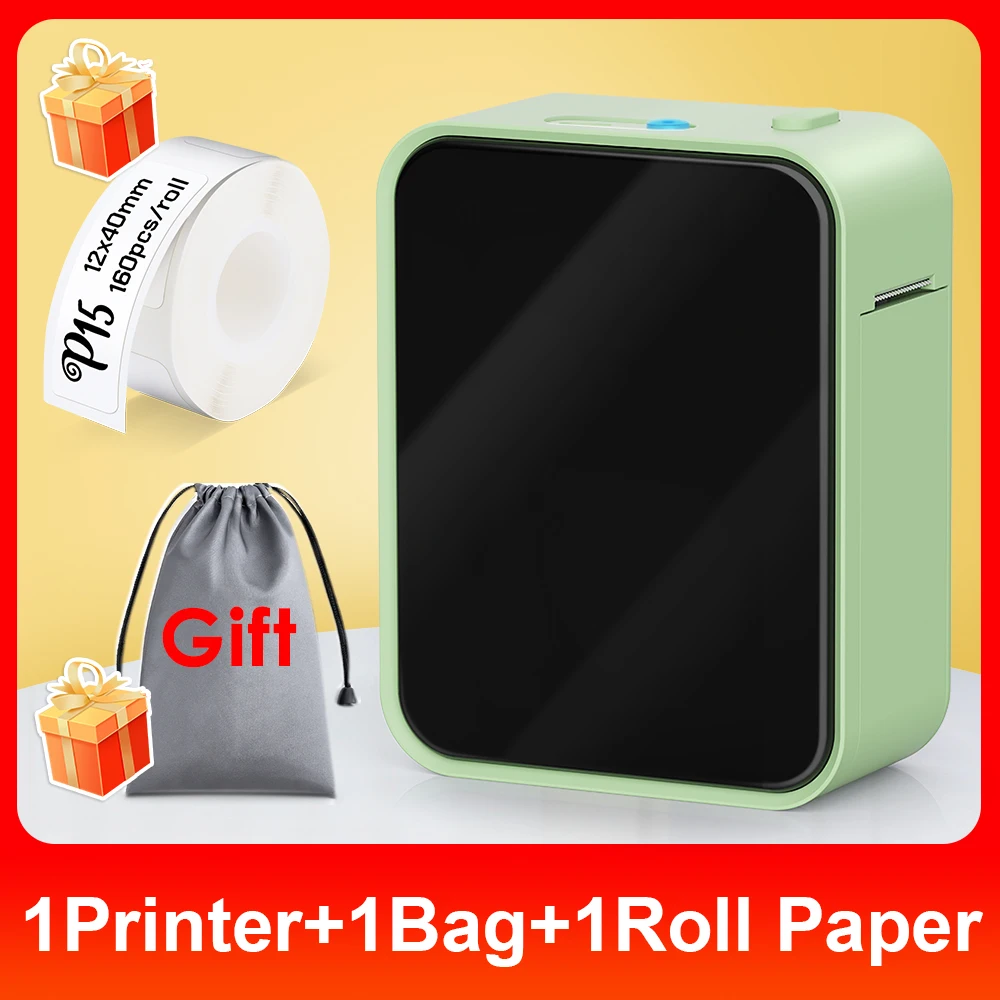 Mini impressora de etiquetas térmica portátil p15 sem fio bluetooth etiqueta fabricante diy etiqueta adesiva semelhante ao fabricante niimbot d11 d110 d101