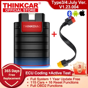 2022 THINKCAR Thinkdiag versión sistema completo todos los coches 16 servicio de reinicio 1 año gratis OBD2 herramienta de diagnóstico prueba activa codificación ECU