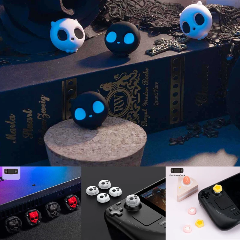 Cute Silicone Soft Thumb Stick Grip Cap Controller Joystick Cover Per Valvola Steam Deck Console Di Gioco Thumbstick Case Accessori
