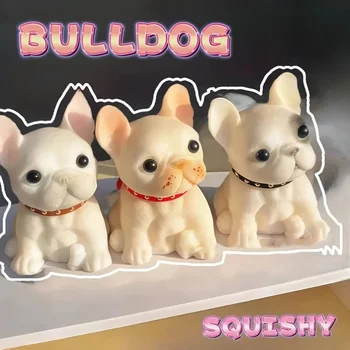 Squishy Puppy Animal Squeeze Toy Kids Soft Pinch Bulldog Pug Pop Fidget Toys Dog Desktop Office Decor Entertainment Games Gift