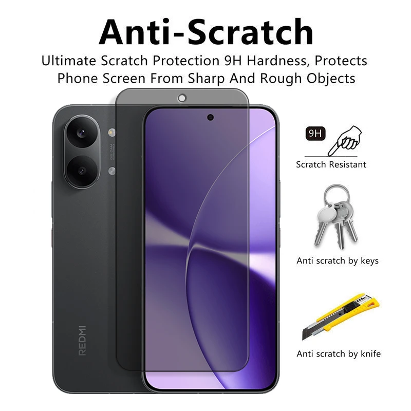 Privacy Screen Protector with Full Glue and Anti-Spy Tempered Glass