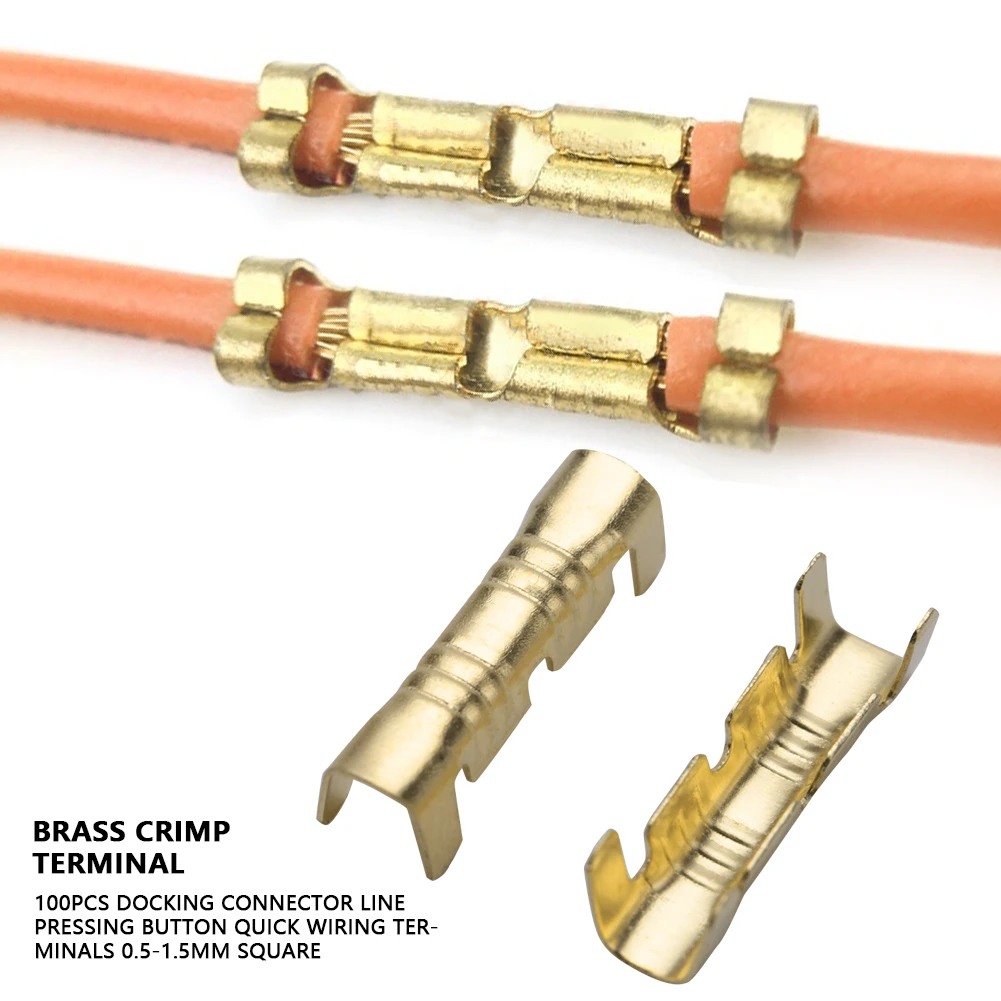 Line Pressing Button Docking Connector Line Pressing Button Quick Wiring Terminals 0.5-1.5mm Brass Crimp Terminal